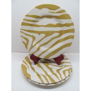 Royal Stafford Set Of Three 8 1/2" Gold And White Salad Plates